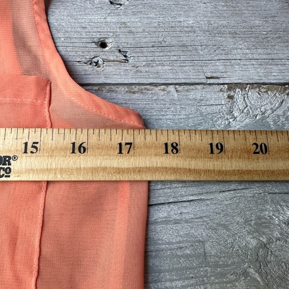 Women’s Kirra Chiffon Sheer Sleeveless Blouse Peach Color Size Small - Picture 6 of 7